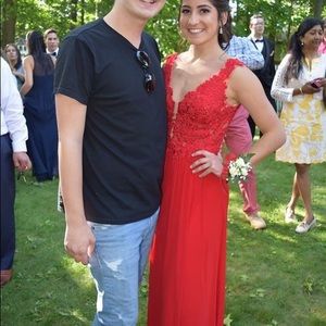 Red Sherri hill prom dress